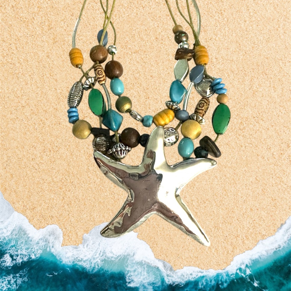 Boho Beachy Silver Necklace Elegant Jewelry